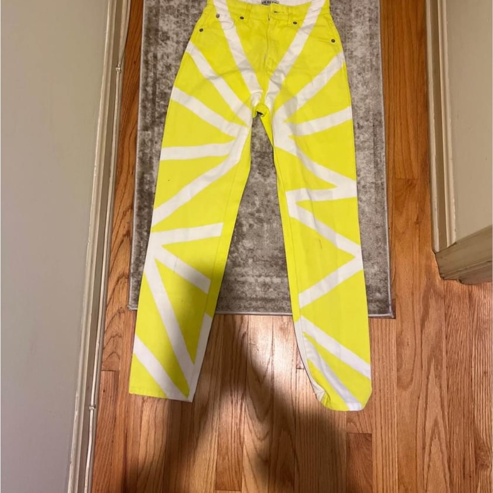 Fiorucci yellow and white jeans - Picture 4 of 5